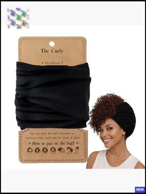 Extra Wide Stretchy Sleep Scarf Headband Anti-Frizz Curly Hair Wrap